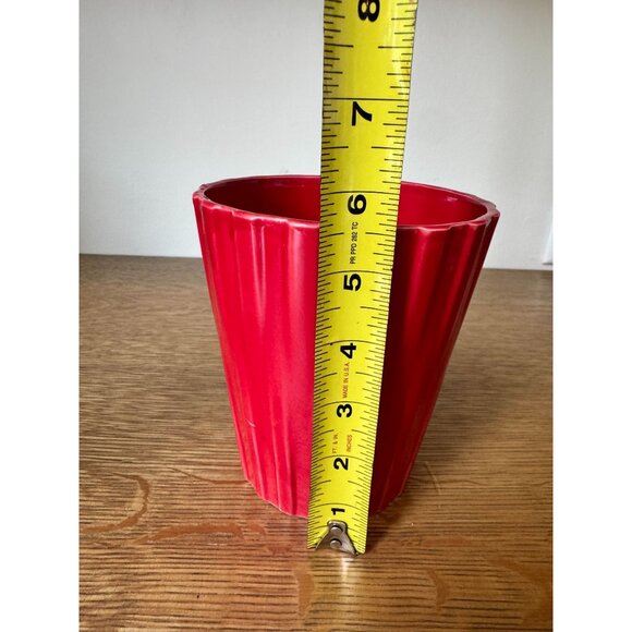 Red Ceramic Flower Pot 5.0 Bromeliad Designer By Masterpiece Flower Co.; 6" Tall - Picture 6 of 7